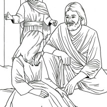 Jesus Heals Jairus Daughter in Miracles of Jesus Coloring Page