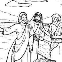 Jesus Tells Disciple to Fish in Miracles of Jesus Coloring Page