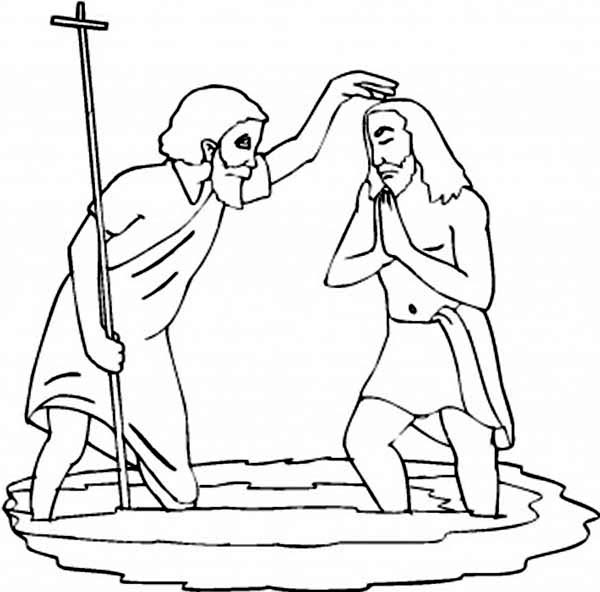 John the Baptist is Baptism Jesus Coloring Page