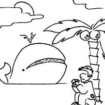 Jonah and the Whale in Jonah and the Whale Coloring Page