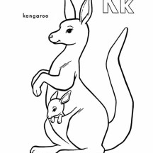 Kangaroo Carrying Baby Kangaroo Coloring Page