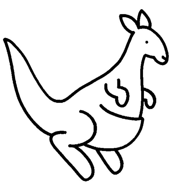 Kangaroo Carrying a Pouch Coloring Page