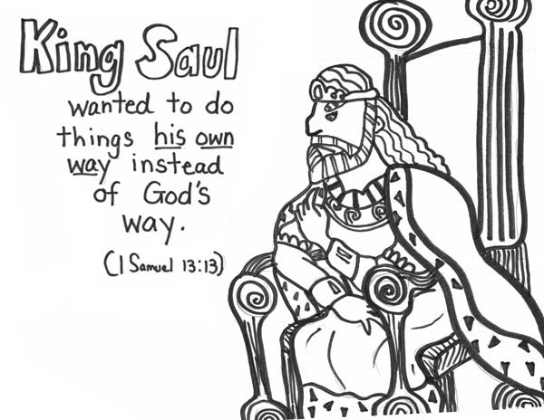 King Saul Refuse Gods Way Coloring Page