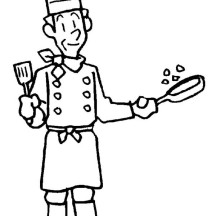 Master Chef in Community Helpers Coloring Page