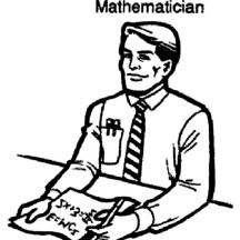 Mathematician as One of Community Helpers Coloring Page