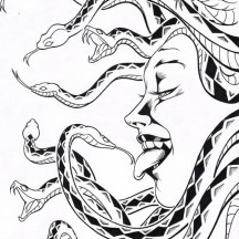 Medusa Lick Her Snake Tongue Coloring Page