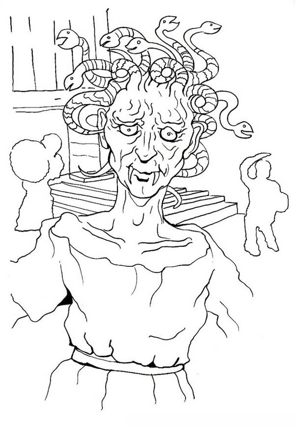 Medusa Look Old Coloring Page