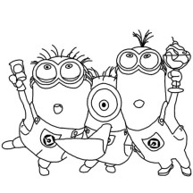 Minions Partying in Despicable Me Coloring Page