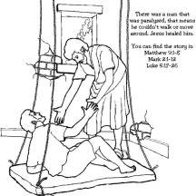 Miracles of Jesus Healed Paralyzed Man Coloring Page