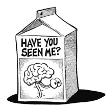 Missing Brain on Milk Carton Coloring Page