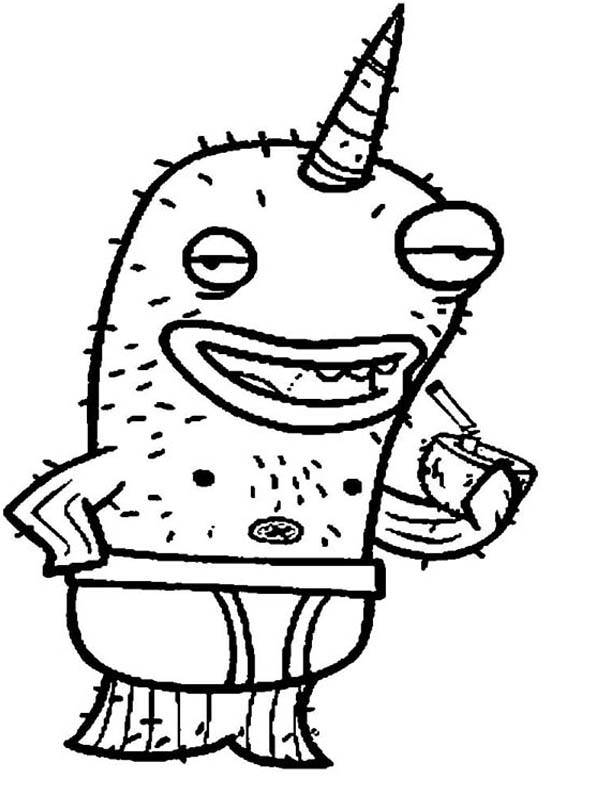 Nick Narwhal Coloring Page