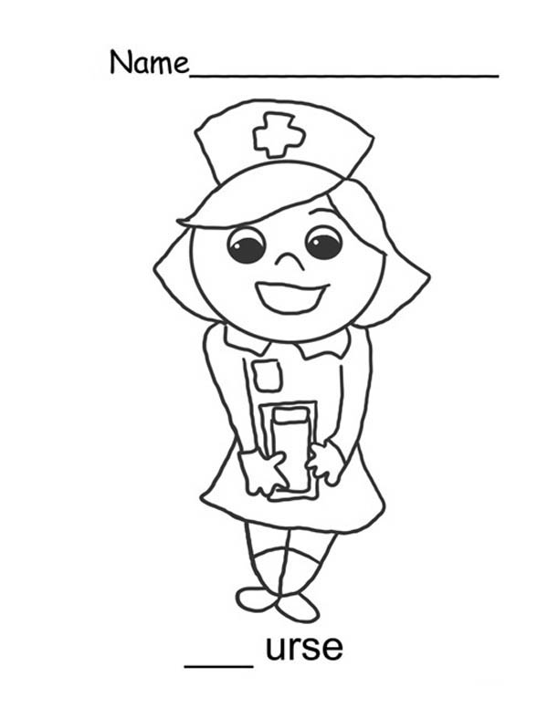 Nurse Sweet Smile Coloring Page