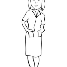 Nurse with Hand in Her Pocket Coloring Page
