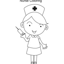 Nurse with Syringe Coloring Page