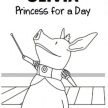 Olivia the Pig Princess for a Day Coloring Page