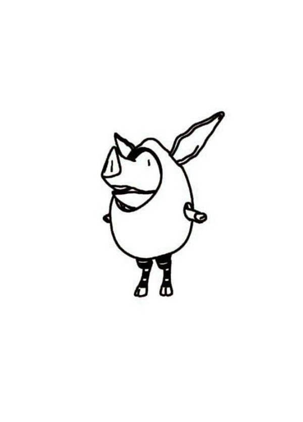 Olivia the Pig the Easter Egg Coloring Page