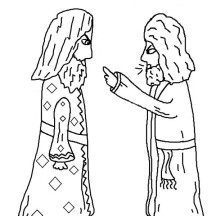 Paul and Elymas the Sorcerer Acts in Jacob and Esau Coloring Page