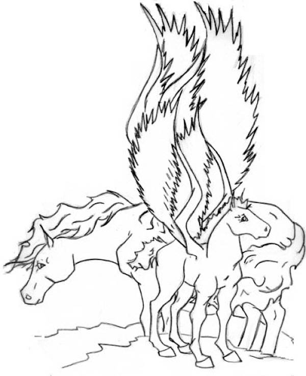 Pegasus Couple Coloring Page