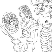 Perseus and Medusa Coloring Page