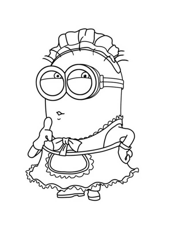 Phil as A Maid in Despicable Me Coloring Page
