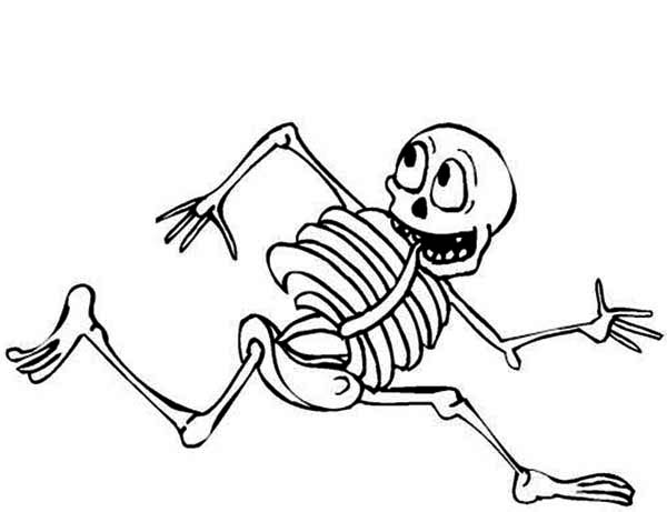 Picture of Fainthearted Skeleton Coloring Page