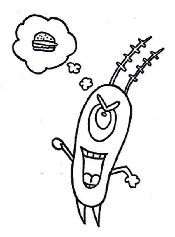 Plankton Want Crabby Patty Recipe Coloring Page