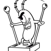 Plankton with Robot Handle Coloring Page