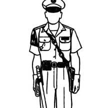 Police Officer Uniform Coloring Page
