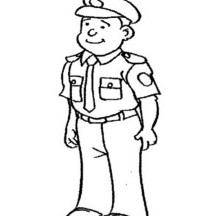 Police Officer is Our Protector Coloring Page