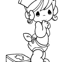Precious Moment Nurse Will Take Care of You Coloring Page