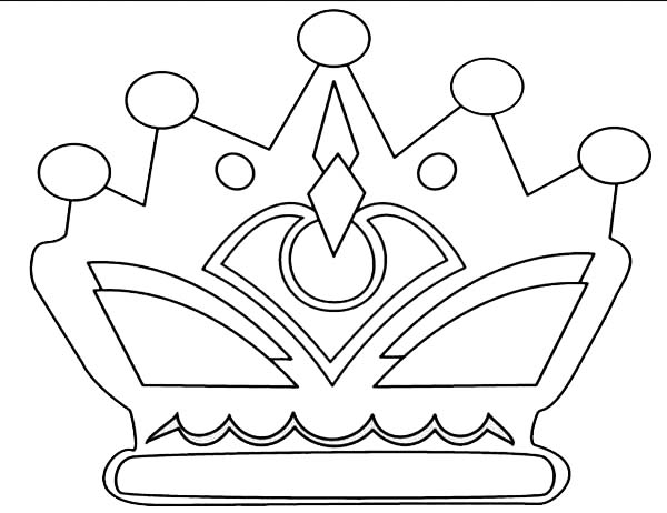 Princess Crown with Jewelry Coloring Page