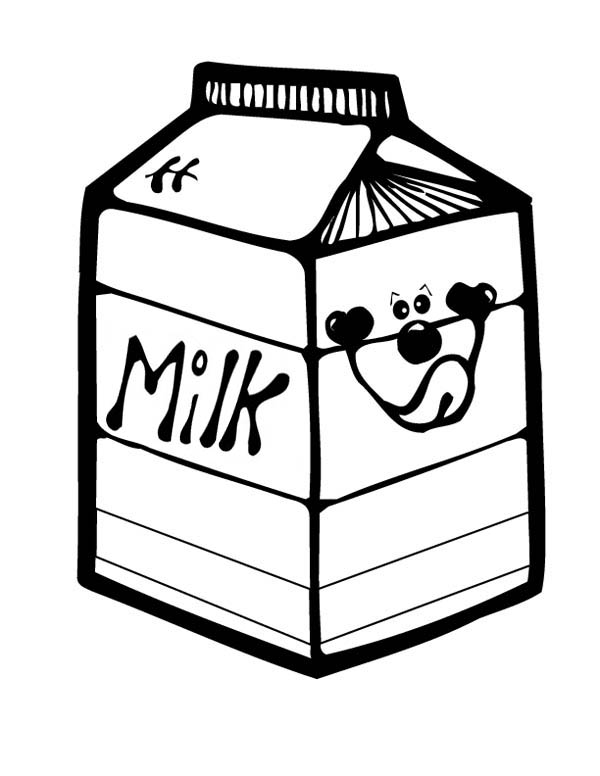 Puppy Picture on Milk Carton Coloring Page