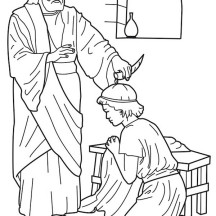 Samuel Anointed Saul as  King Saul Coloring Page