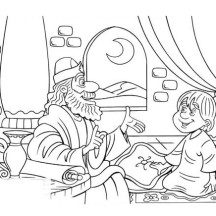 Samuel and Little Saul in the Story of King Saul Coloring Page