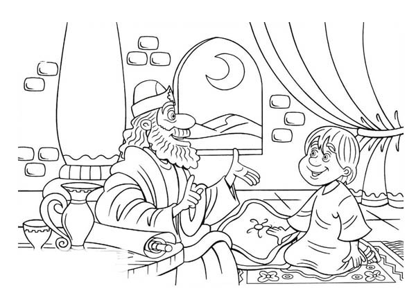 Samuel and Little Saul in the Story of King Saul Coloring Page