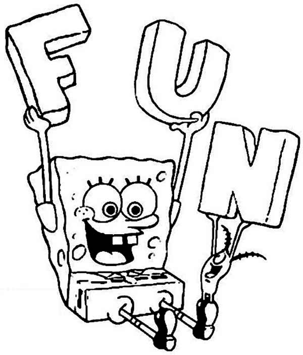 SpongeBob and Plankton Have Fun Together Coloring Page