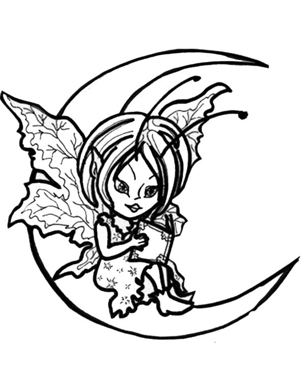 Spreading Pixie from the Moon Coloring Page