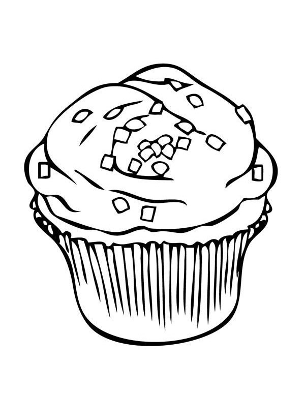 Sprinkles Topping Cupcake Coloring Page