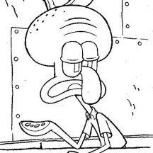 Squidward Coloring Page for Kids