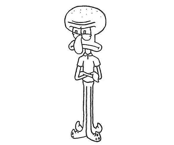 Squidward Feel Bothered Coloring Page