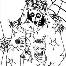 Thirsty Skeleton Drink Coloring Page