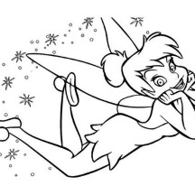 Tinkerbell with Glittering Pixie Coloring Page
