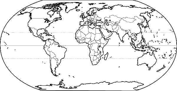 World Map for School Coloring Page