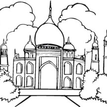 Amazing Architecture of Taj Mahal Coloring Page