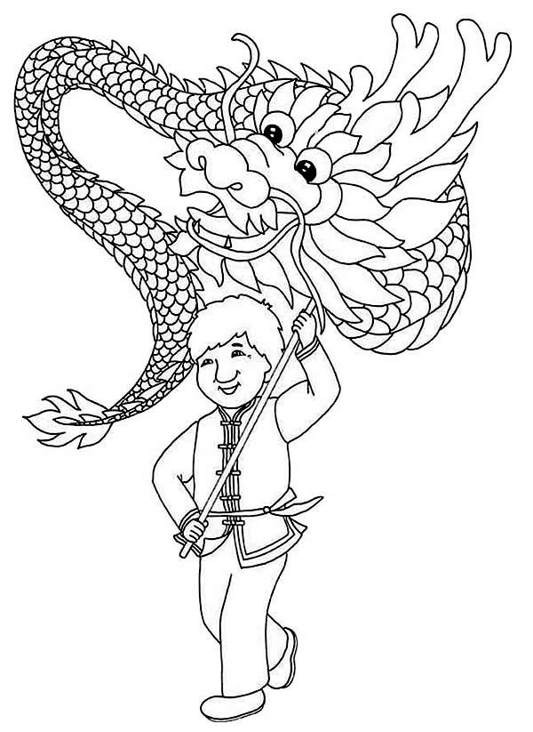 Ancient China Tradition of Celebrating Lunar Year Coloring Page