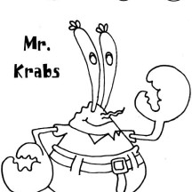 Mr Krabs Play with Bubles Coloring Page