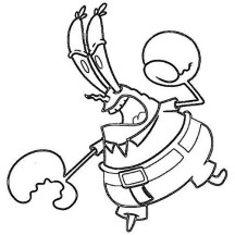 Mr Krabs Punching Coloring Page