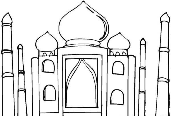 Mumtaz Mahal Mausoleum Taj Mahal Coloring Page