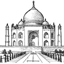 Picture of Taj Mahal Southern View Coloring Page