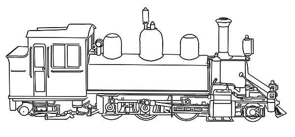 Steam Train Picture Coloring Page